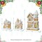 Set of 3 Christmas Lighted Macaron Resin Village Table Decor Set
